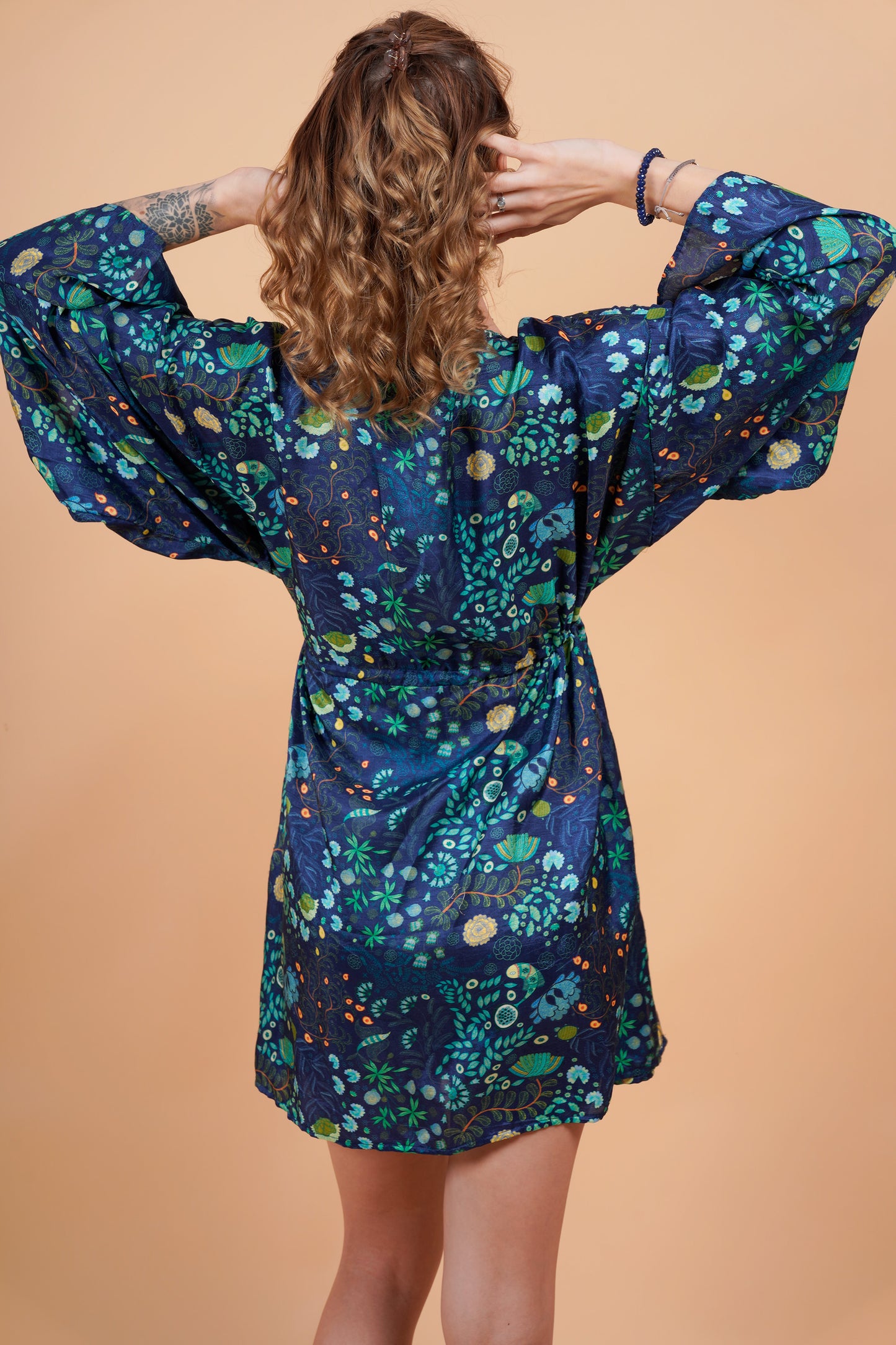 Resortwear Mixed Blue Short Kaftan