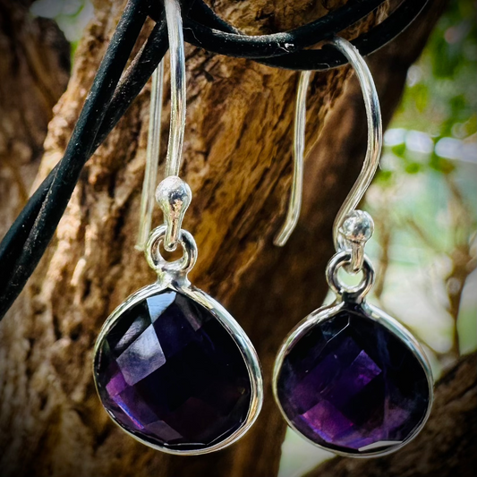 Amethyst drop earrings