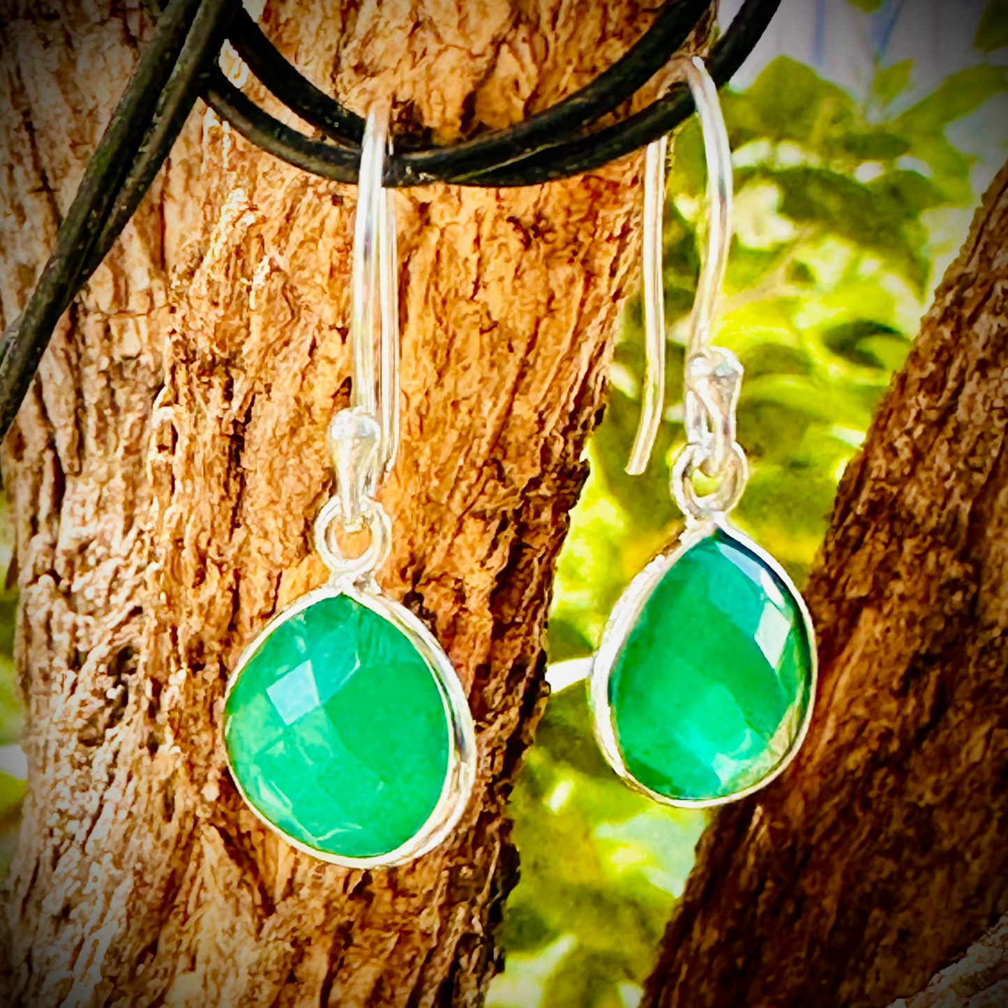 Green Onyx Drop Earrings