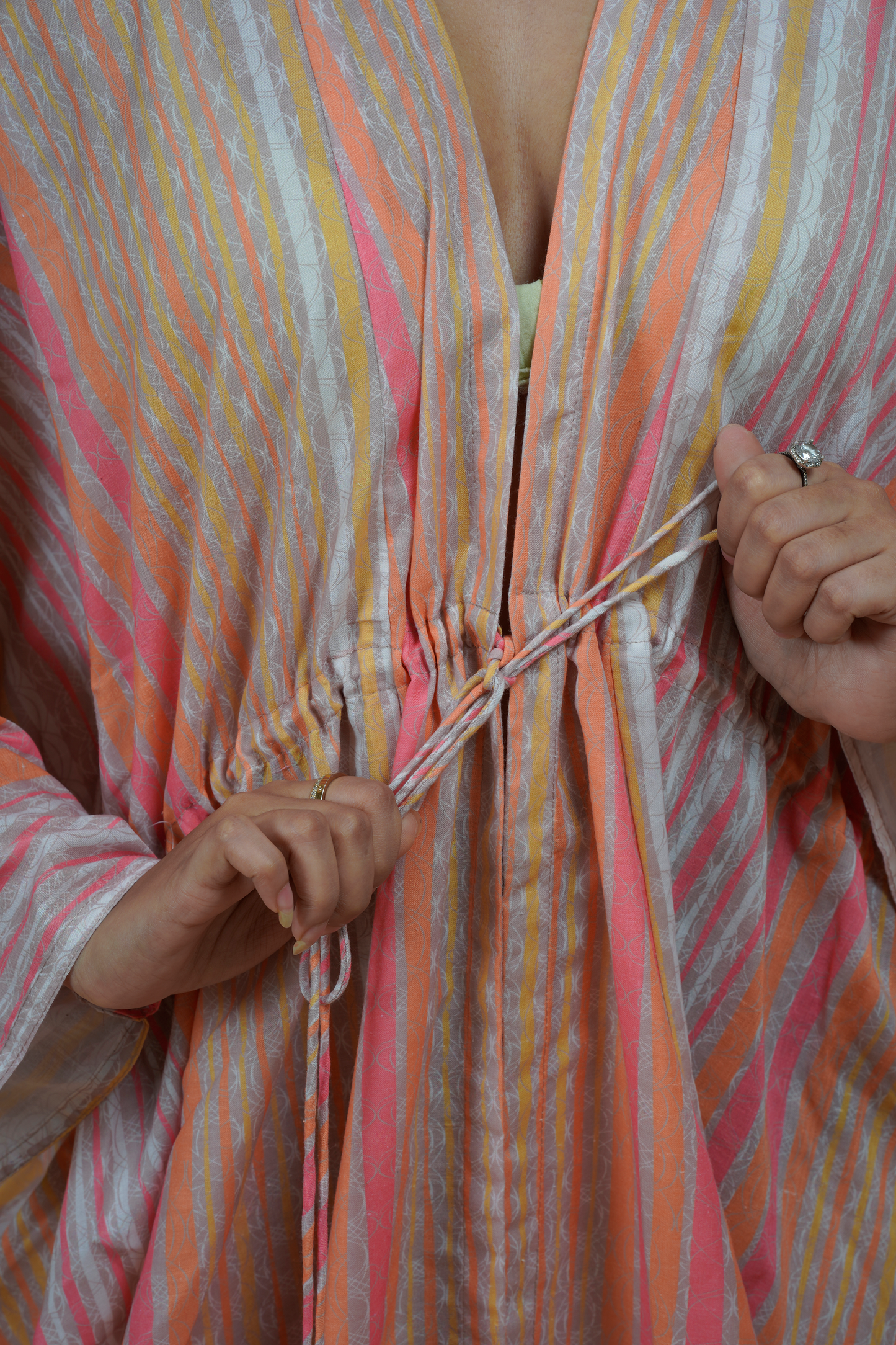 Pastel strip Swim Cover Up - Cotton Slub