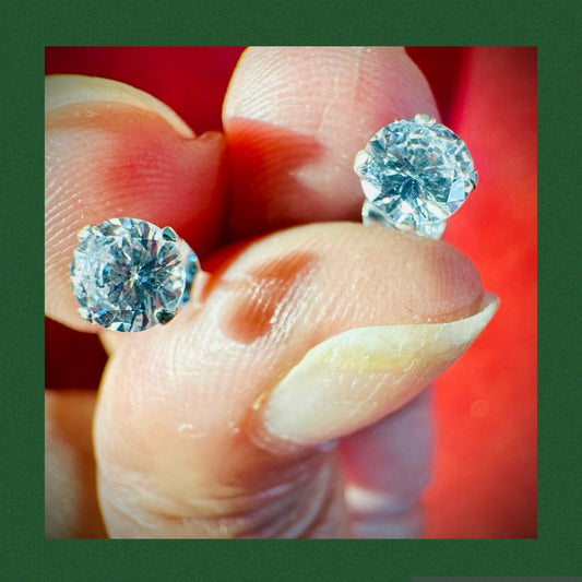 Zirconia Studs Set in Silver - 5 mm