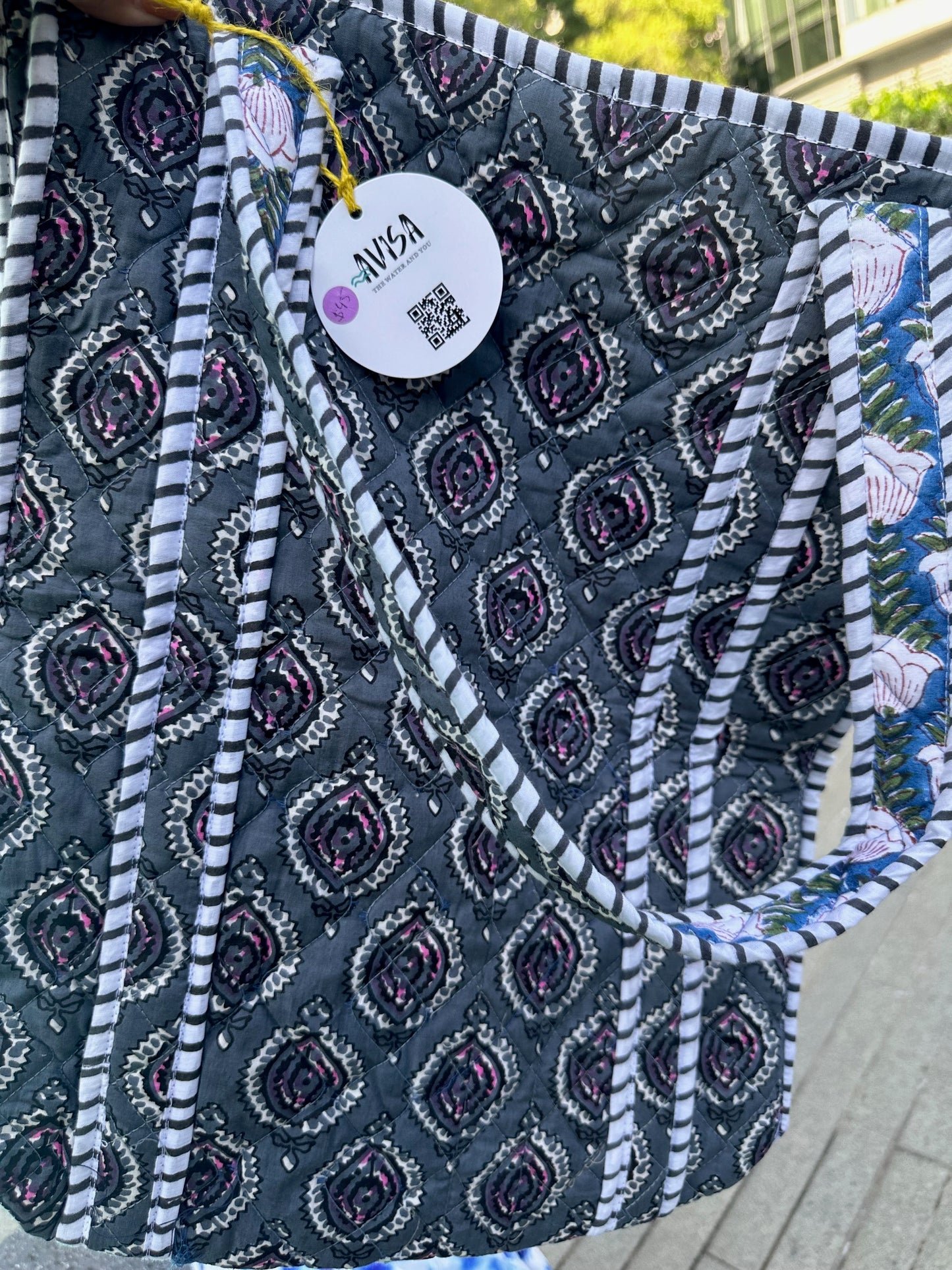 Blue Ethnic Beach Bag