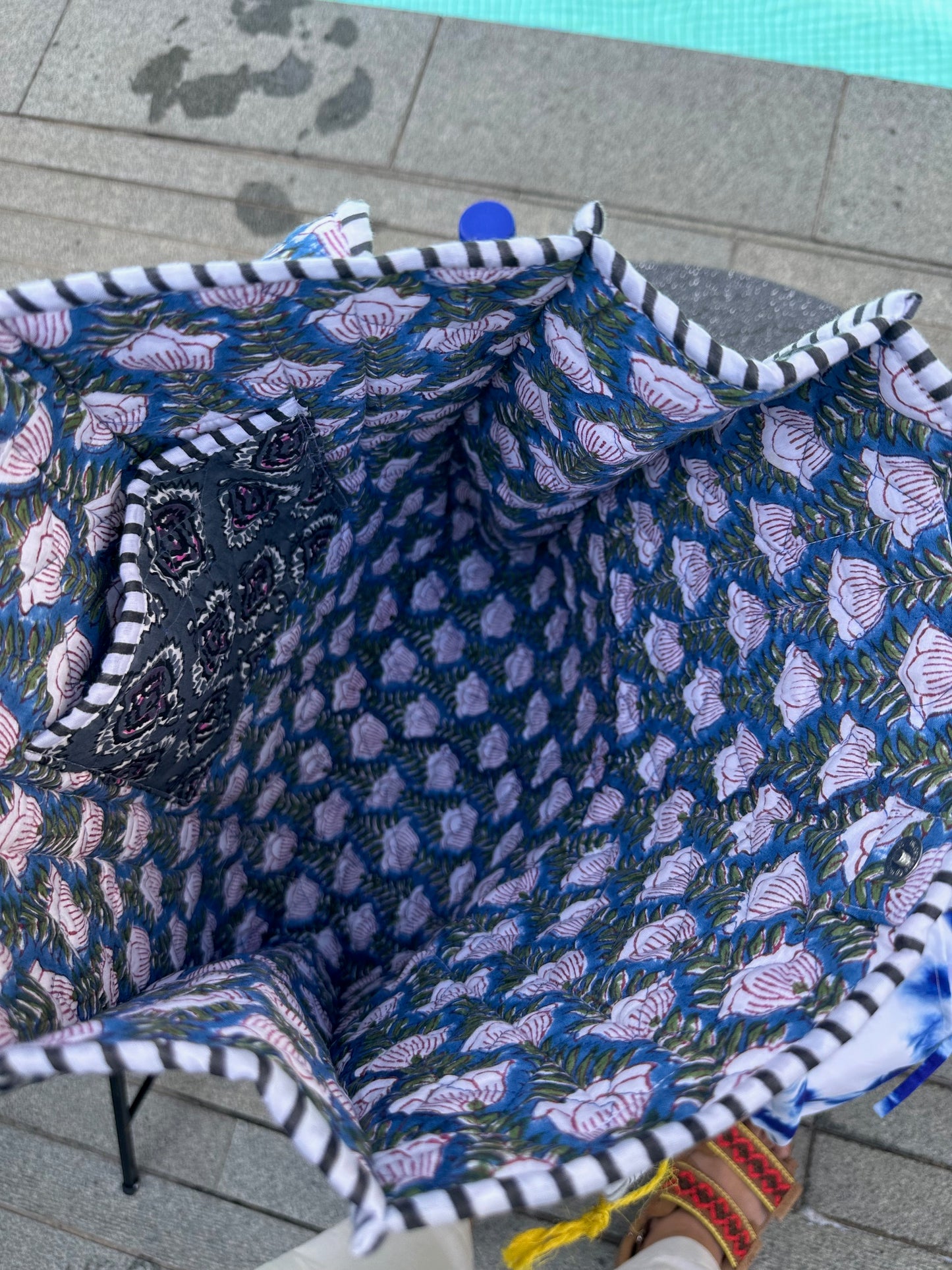 Blue Ethnic Beach Bag