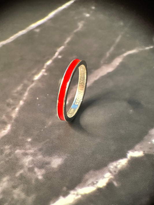 Enamel Band Red Ring