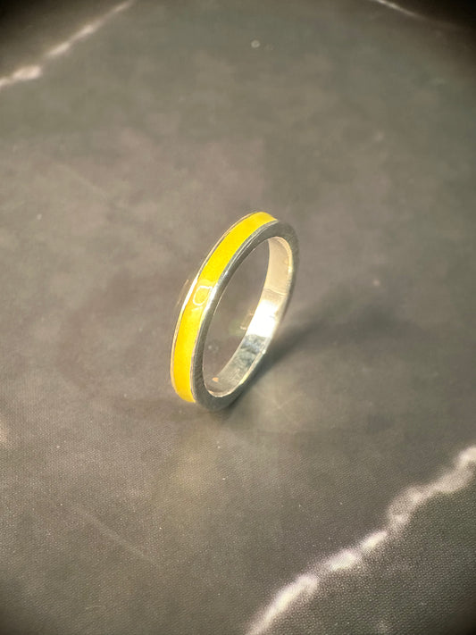 Enamel Band Yellow Ring