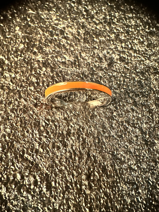 Enamel Band Orange Ring