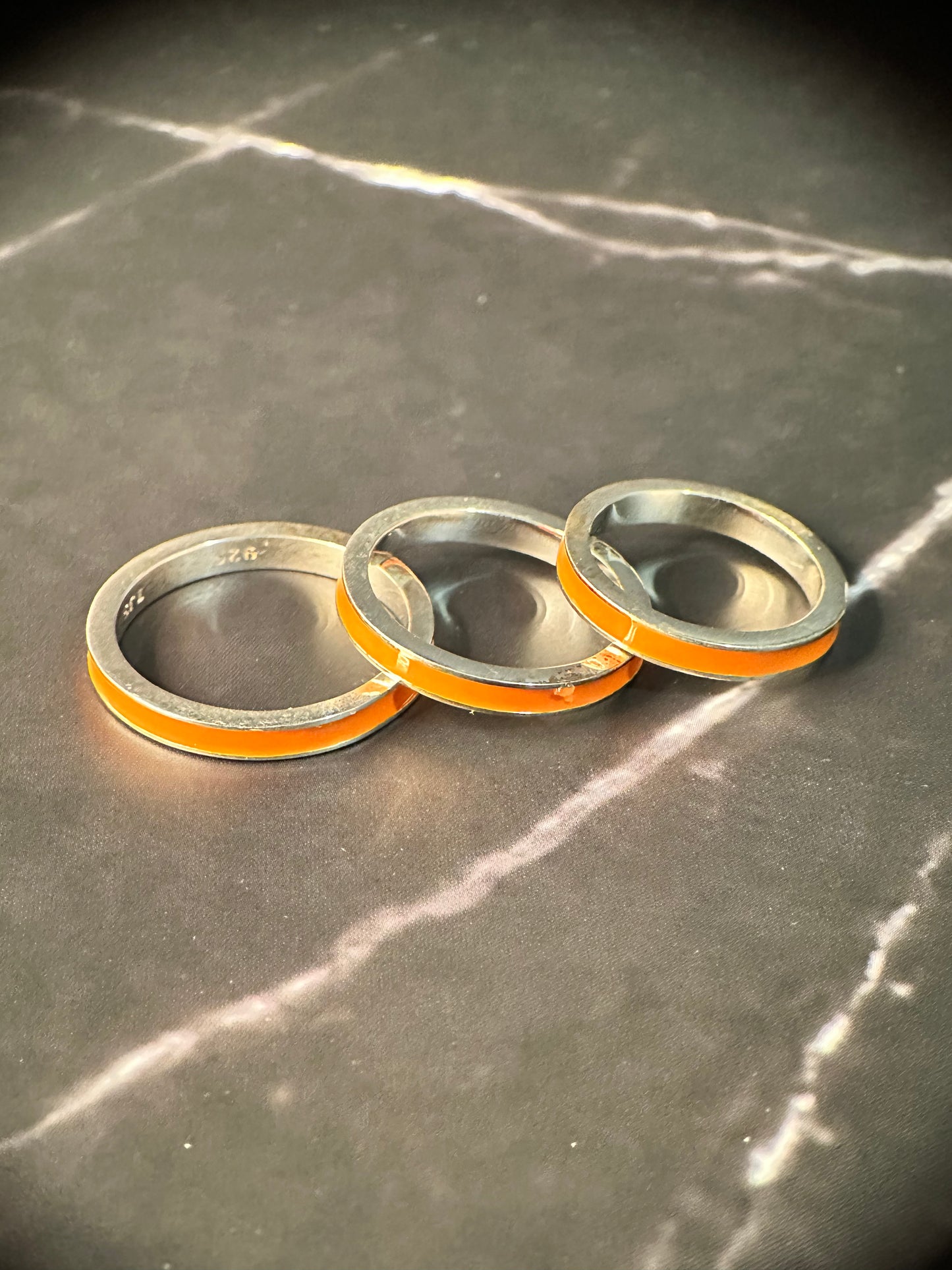 Enamel Band Orange Ring