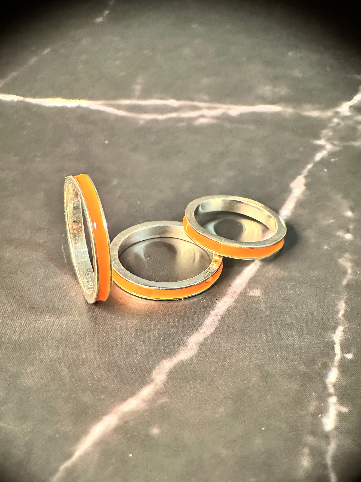 Enamel Band Orange Ring