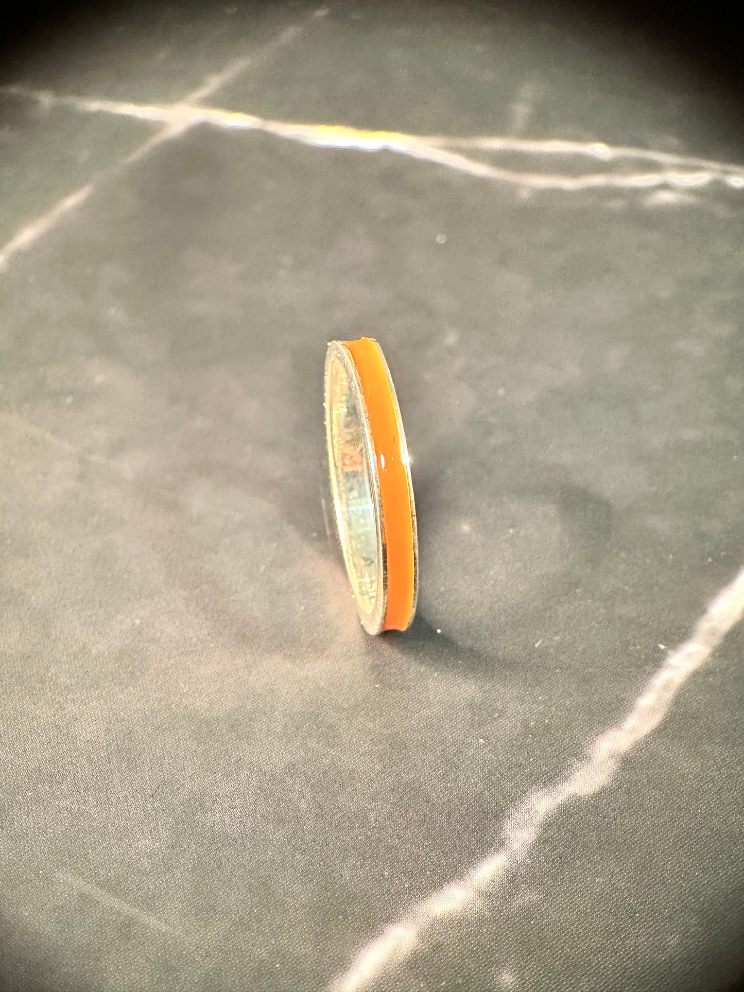 Enamel Band Orange Ring