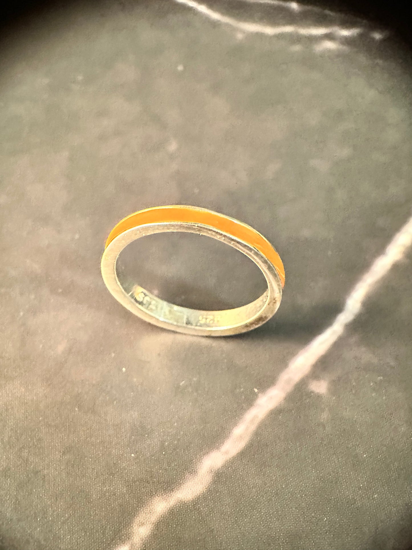 Enamel Band Orange Ring