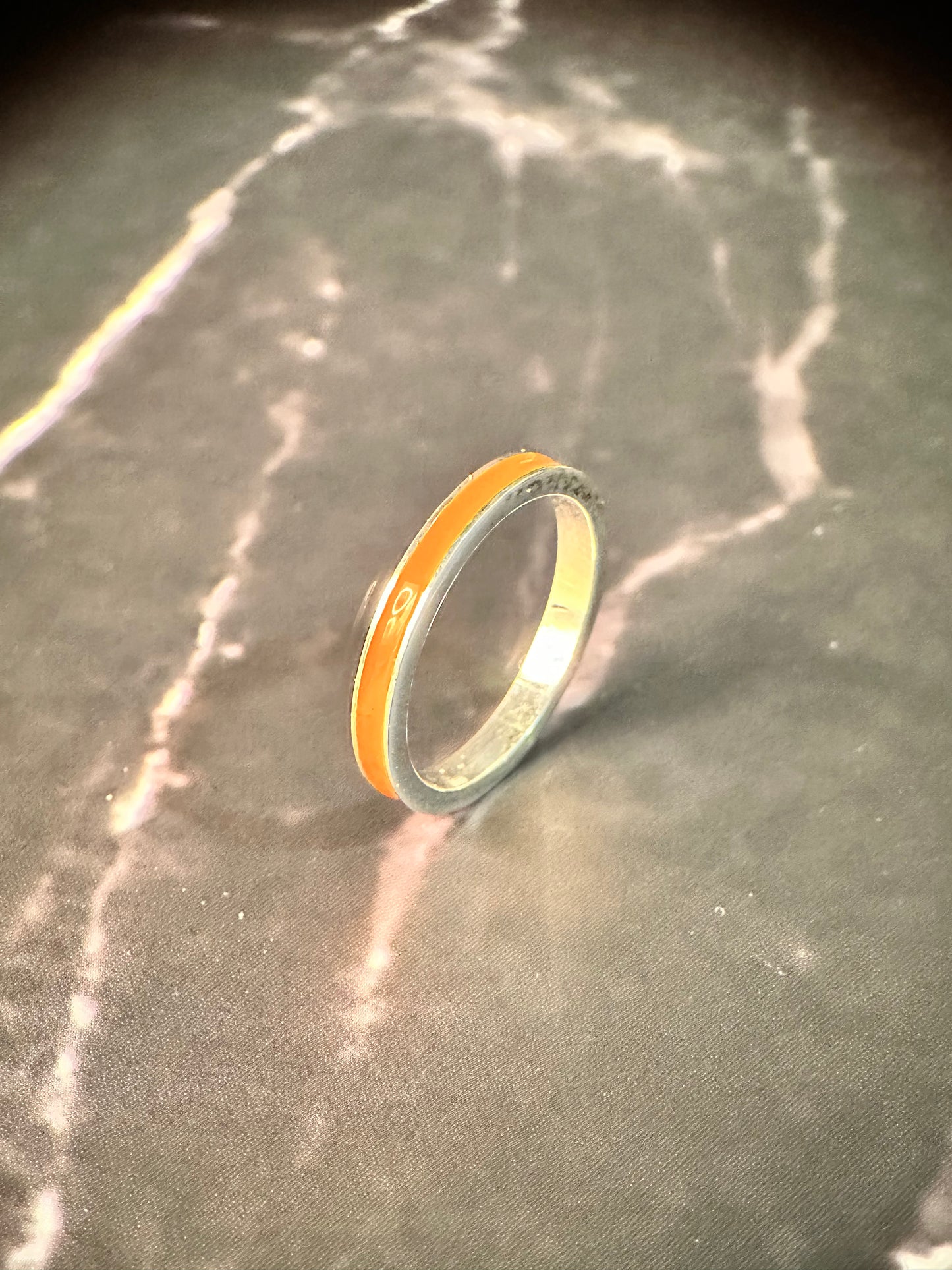 Enamel Band Orange Ring