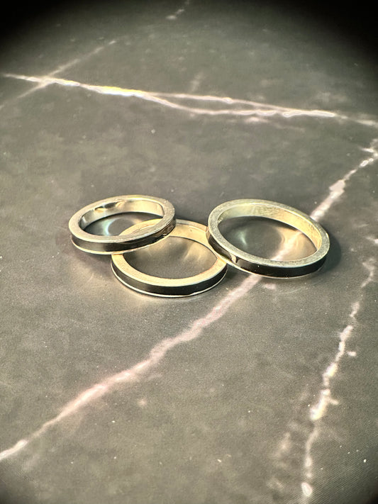 Enamel Band Black Ring