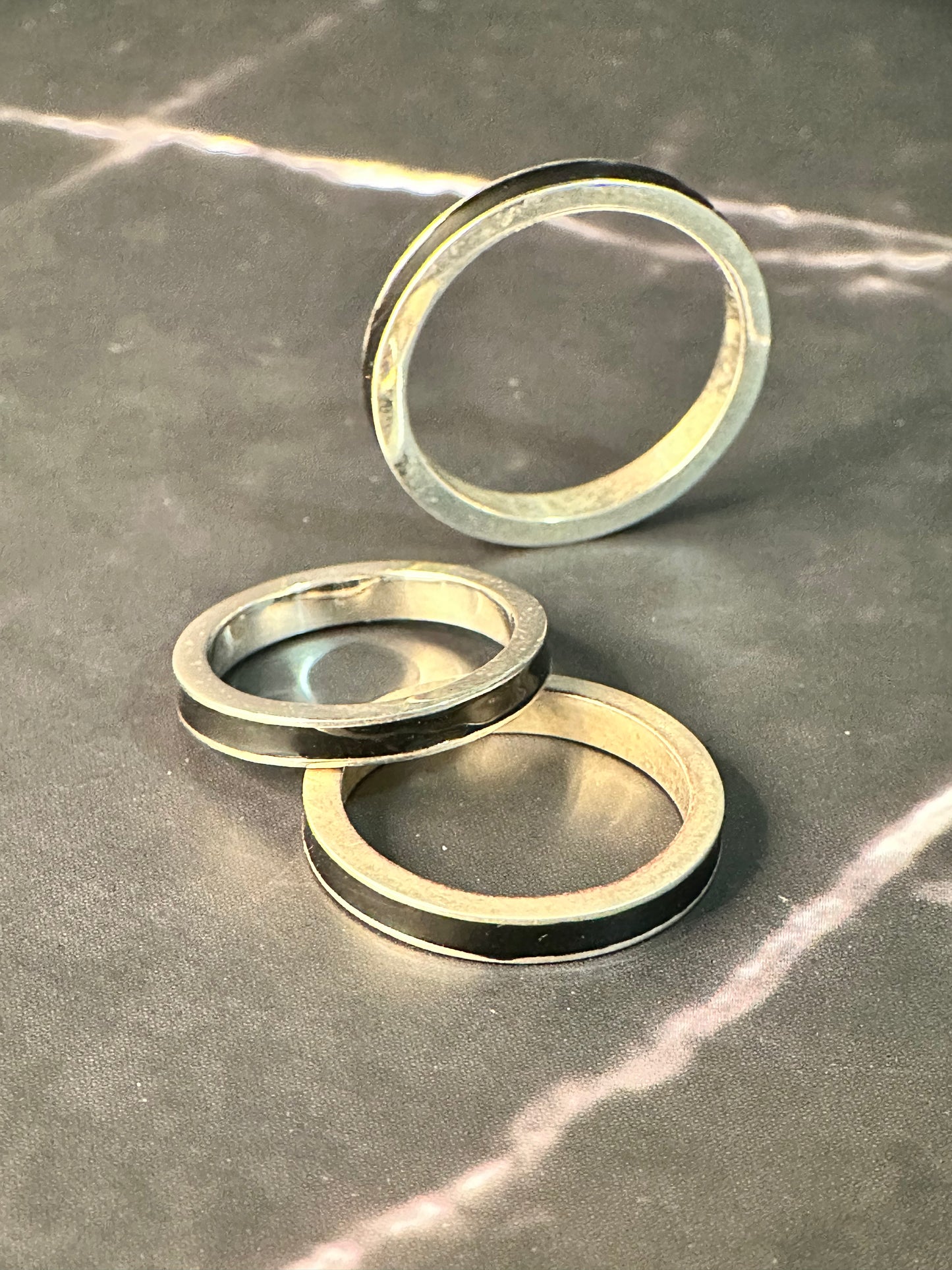 Enamel Band Black Ring