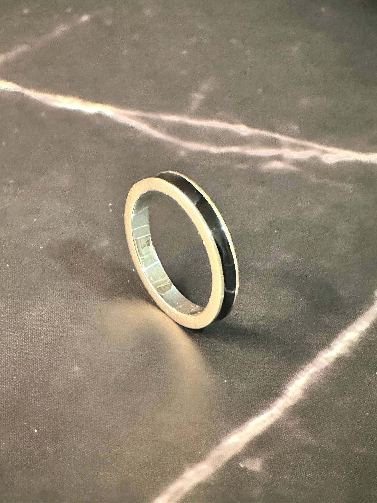 Enamel Band Black Ring