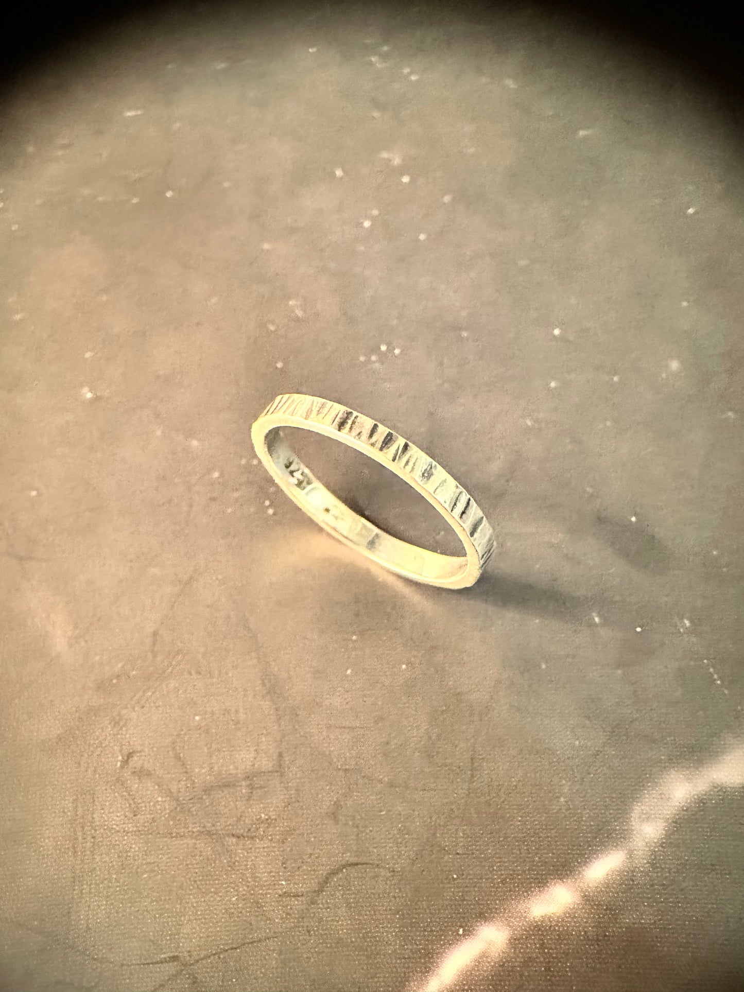 Narrow Hammered Ring 2 mm