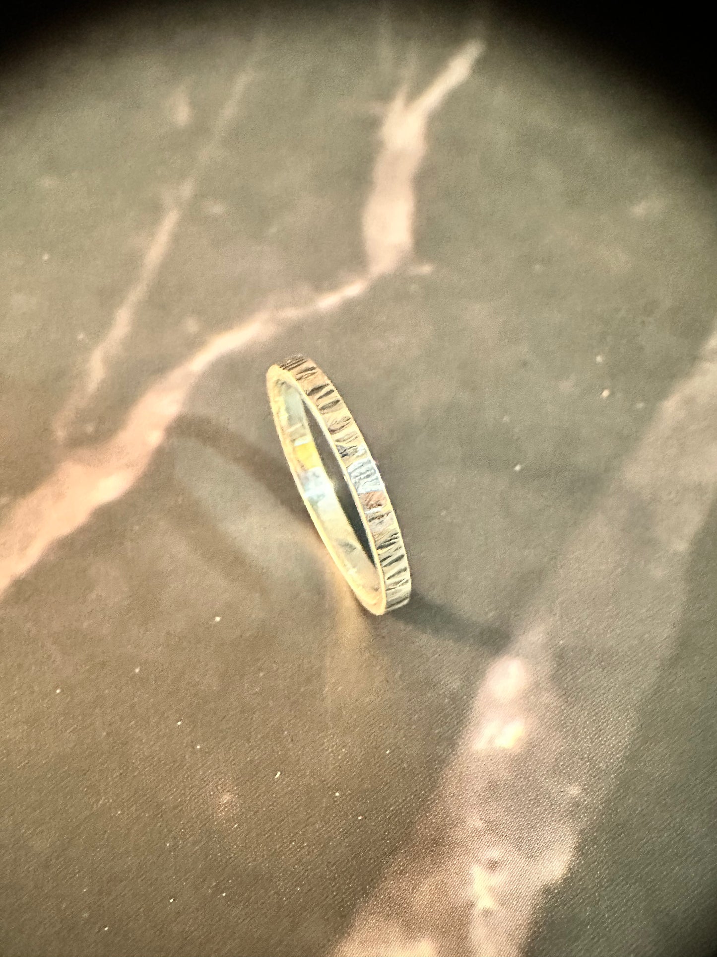 Narrow Hammered Ring 2 mm
