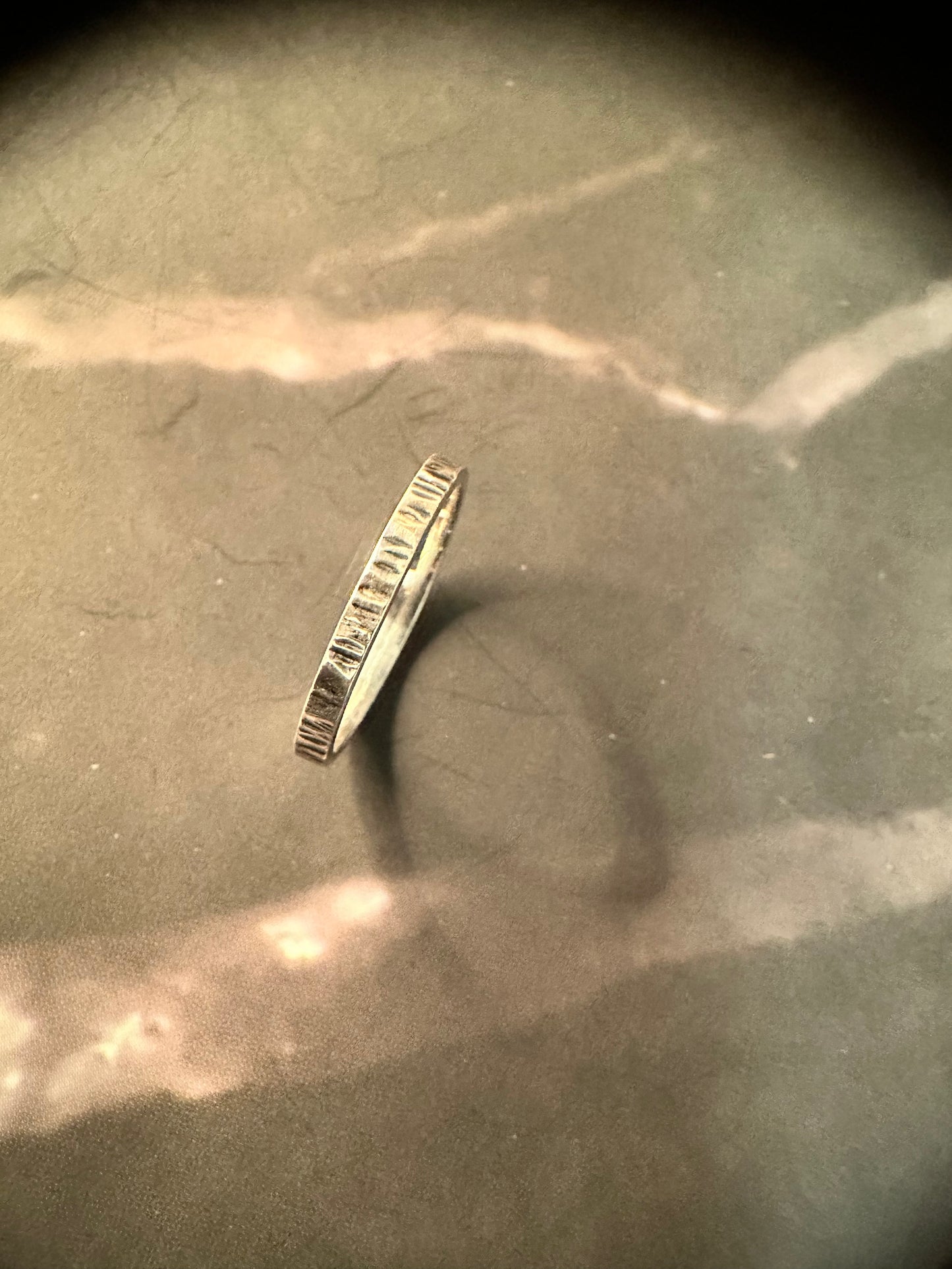 Narrow Hammered Ring 2 mm