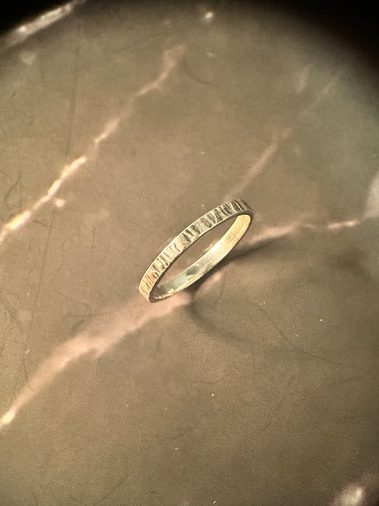 Narrow Hammered Ring 2 mm