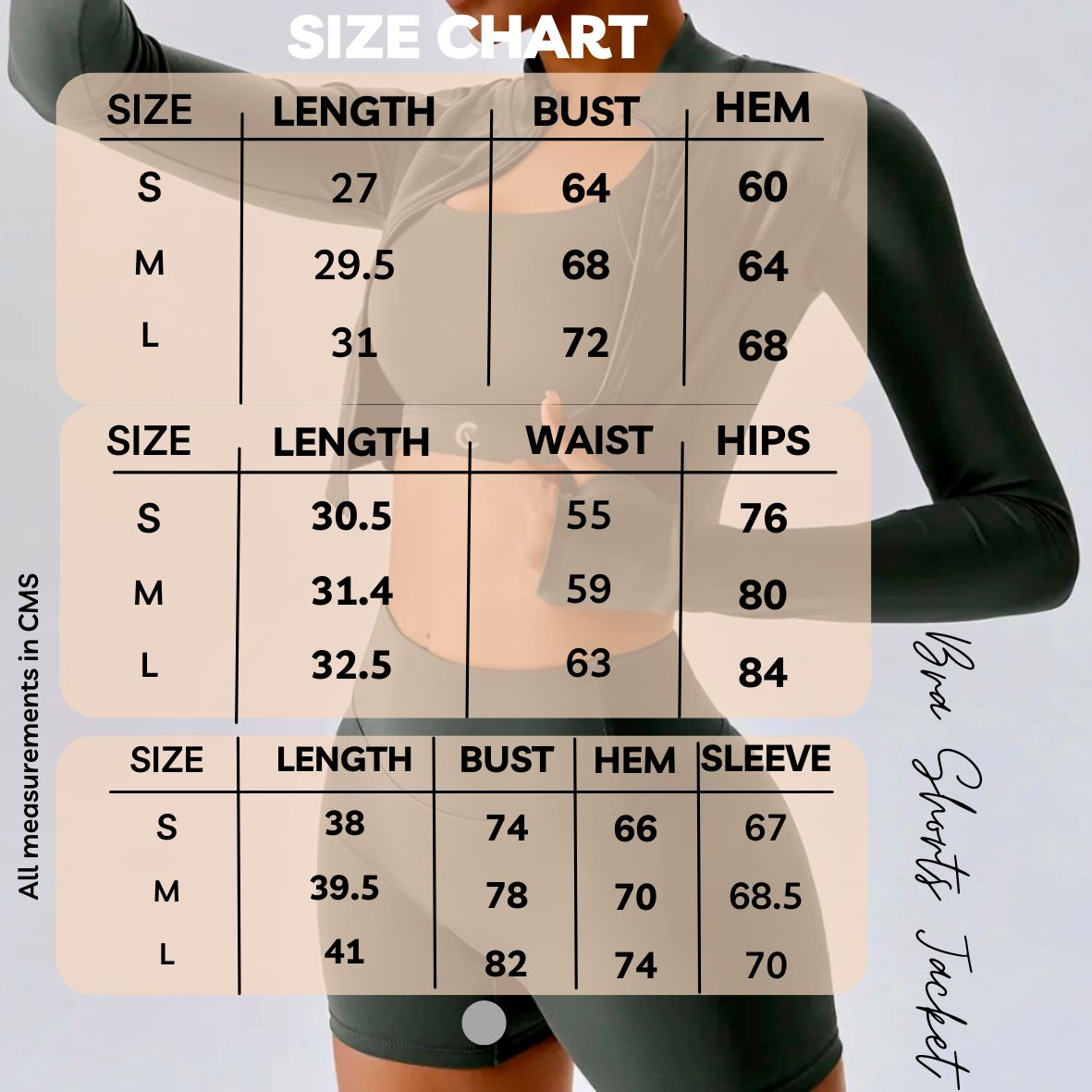 Threesome: Shorts, Sports Bra, Jacket