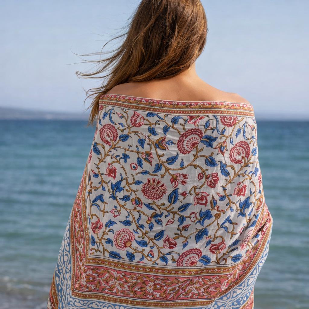 Peachy Blue Sarong