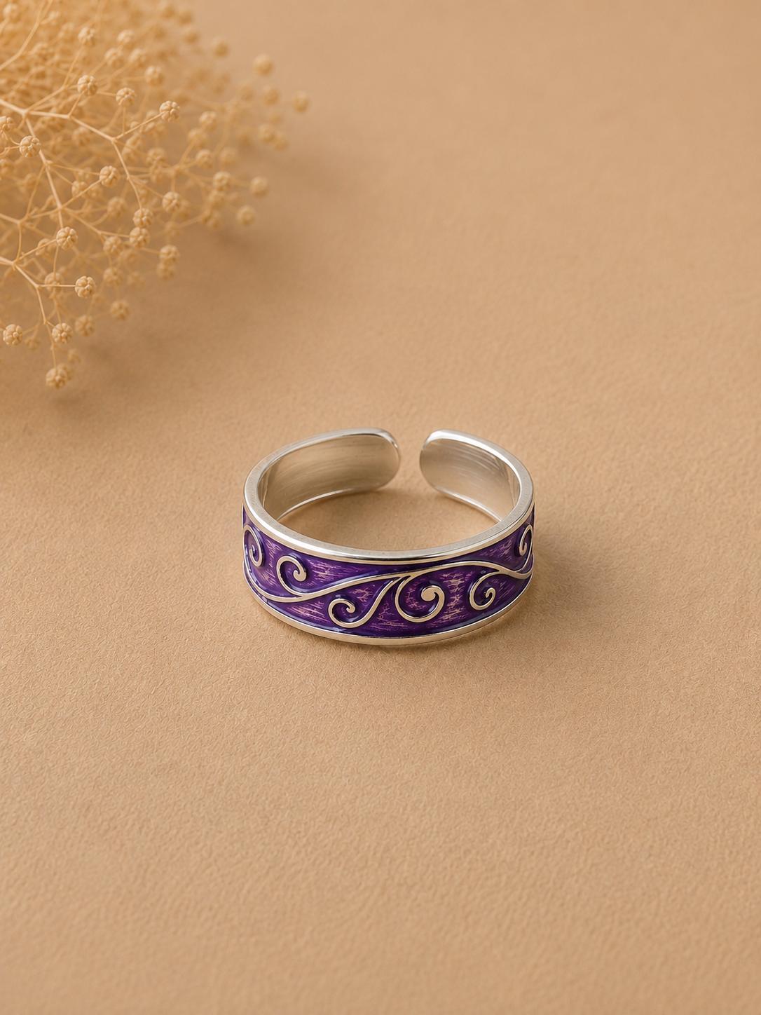 Purple Crafted Toe Ring