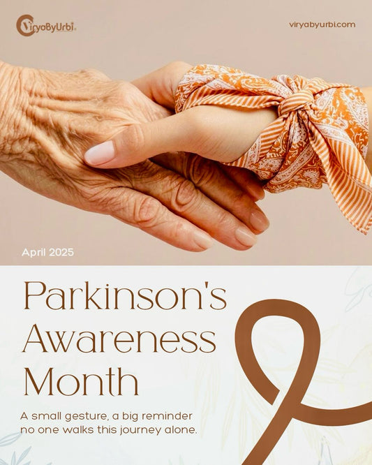 Hands gently holding each other, symbolizing care and support during Parkinson’s Awareness Month
