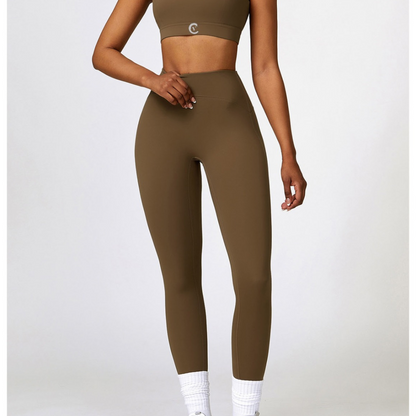 Brown Sports Bra and Leggings set