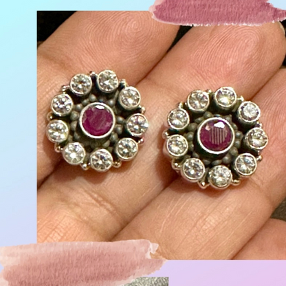 Zirconia and Ruby Pendant Set.