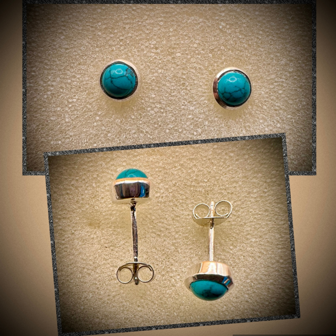 Ear Studs - Turquoise Stone For Women