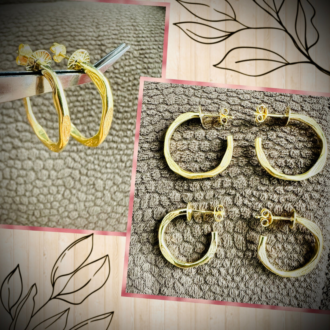 Golden Spiral Hoops Earrings