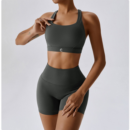 Three Piece: Shorts, Sports Bra, Jacket For Women