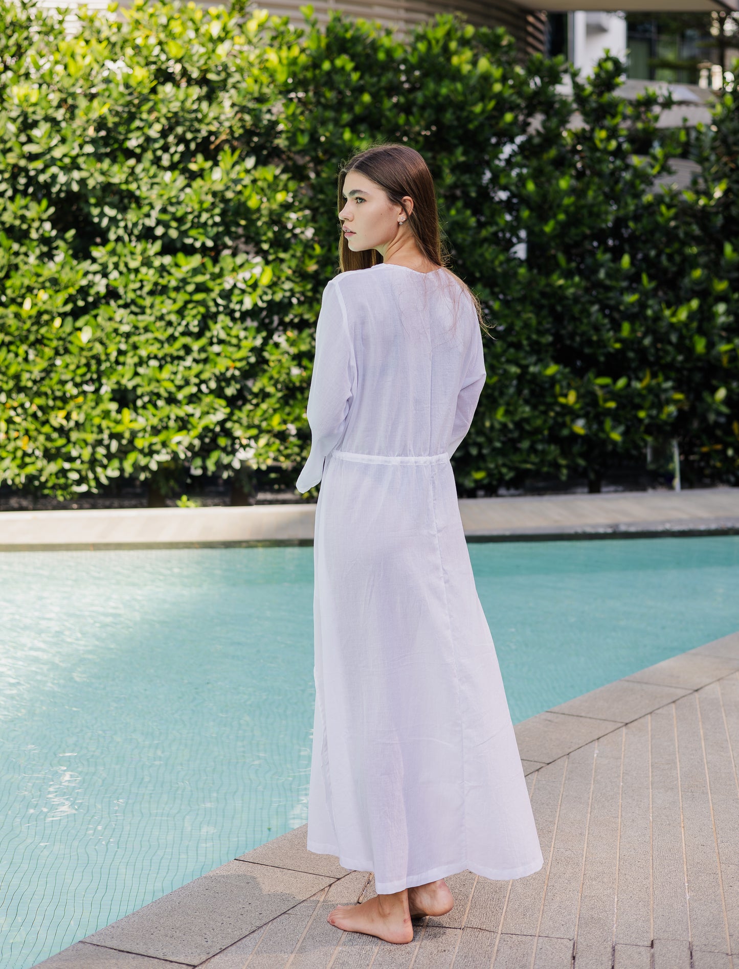 100% Cotton Pearly- White Kaftan