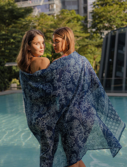 Indigo Floral Sarong For Women