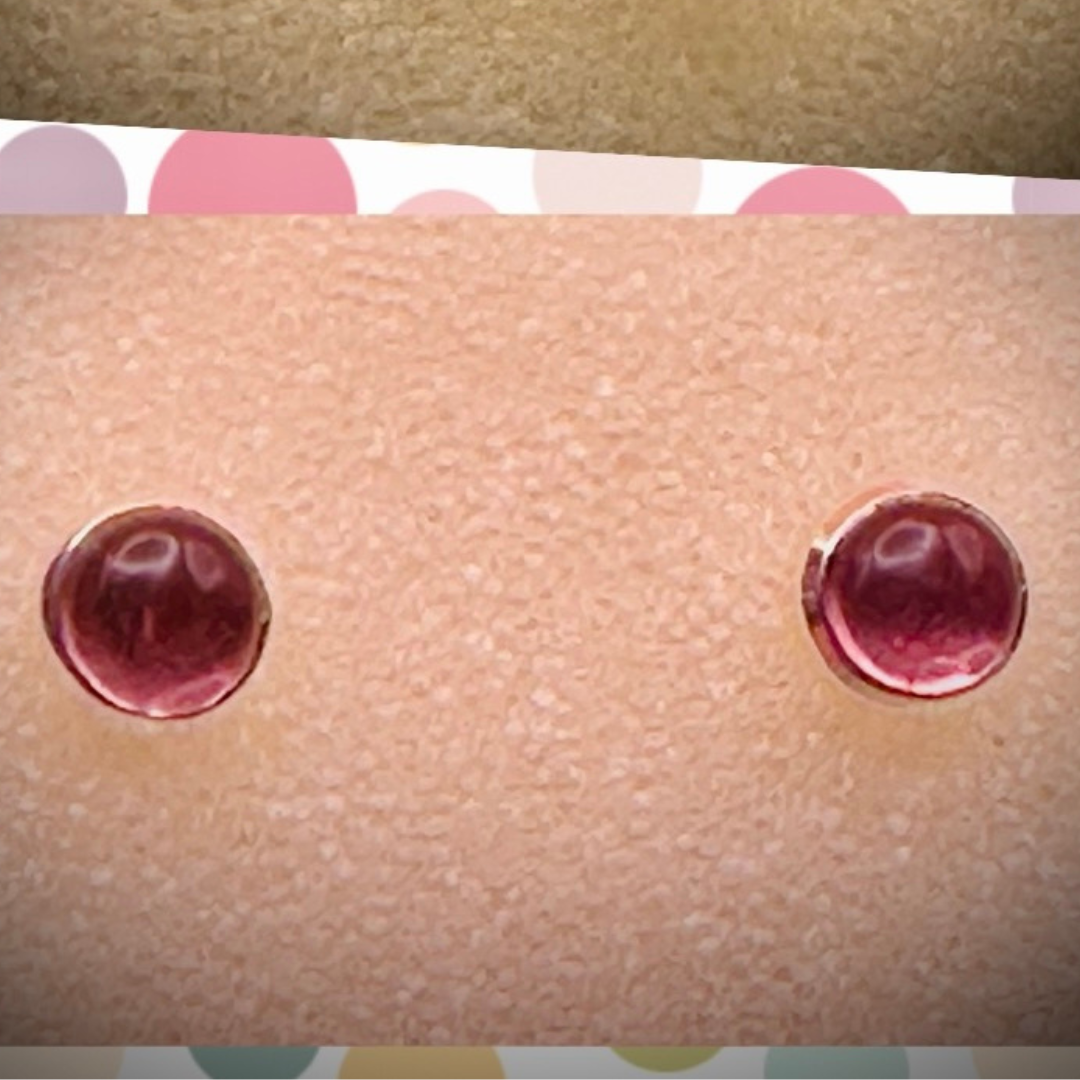 Ear Studs - Pink Stone