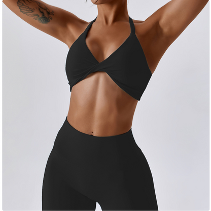 Black Twisted Sports Bra