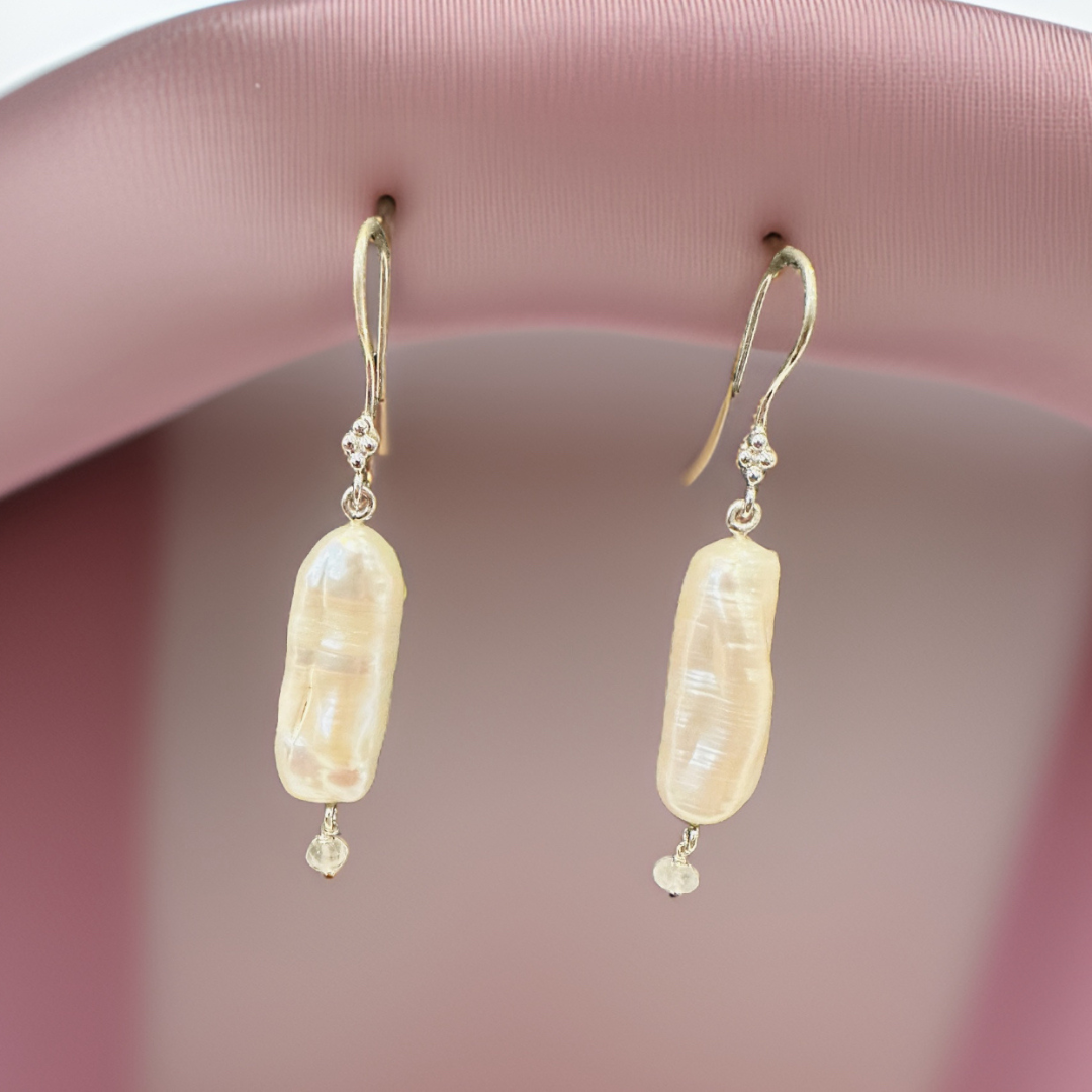 Pearl Drop Earrings Lightweight Danglers