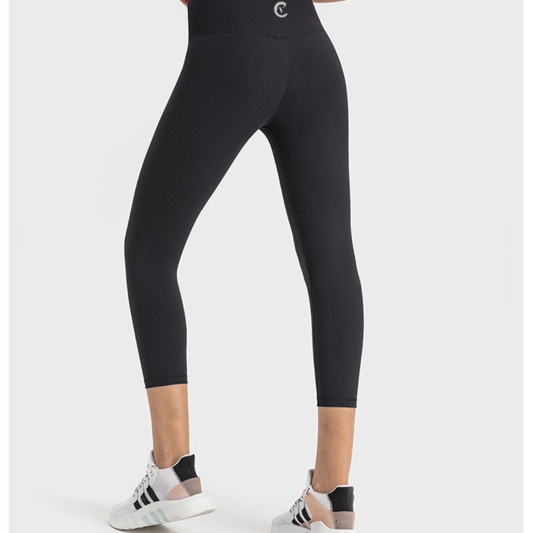 Black Corduroy Capri Leggings