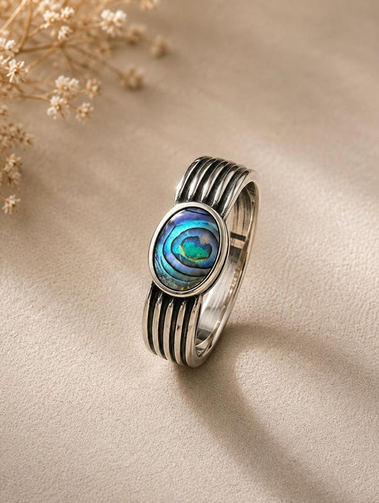 Abalone shell Striped Ring