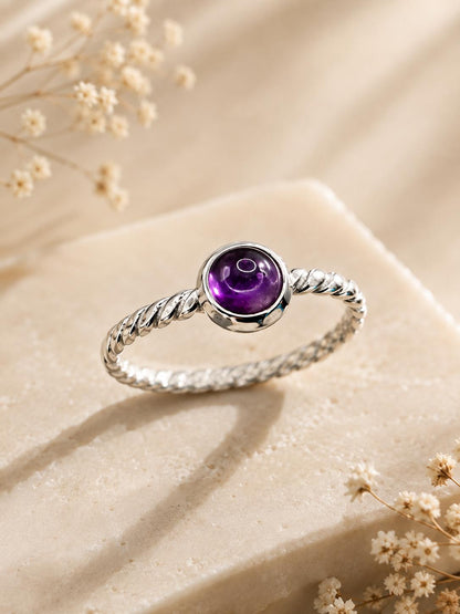 Amethyst Twisted Band Ring