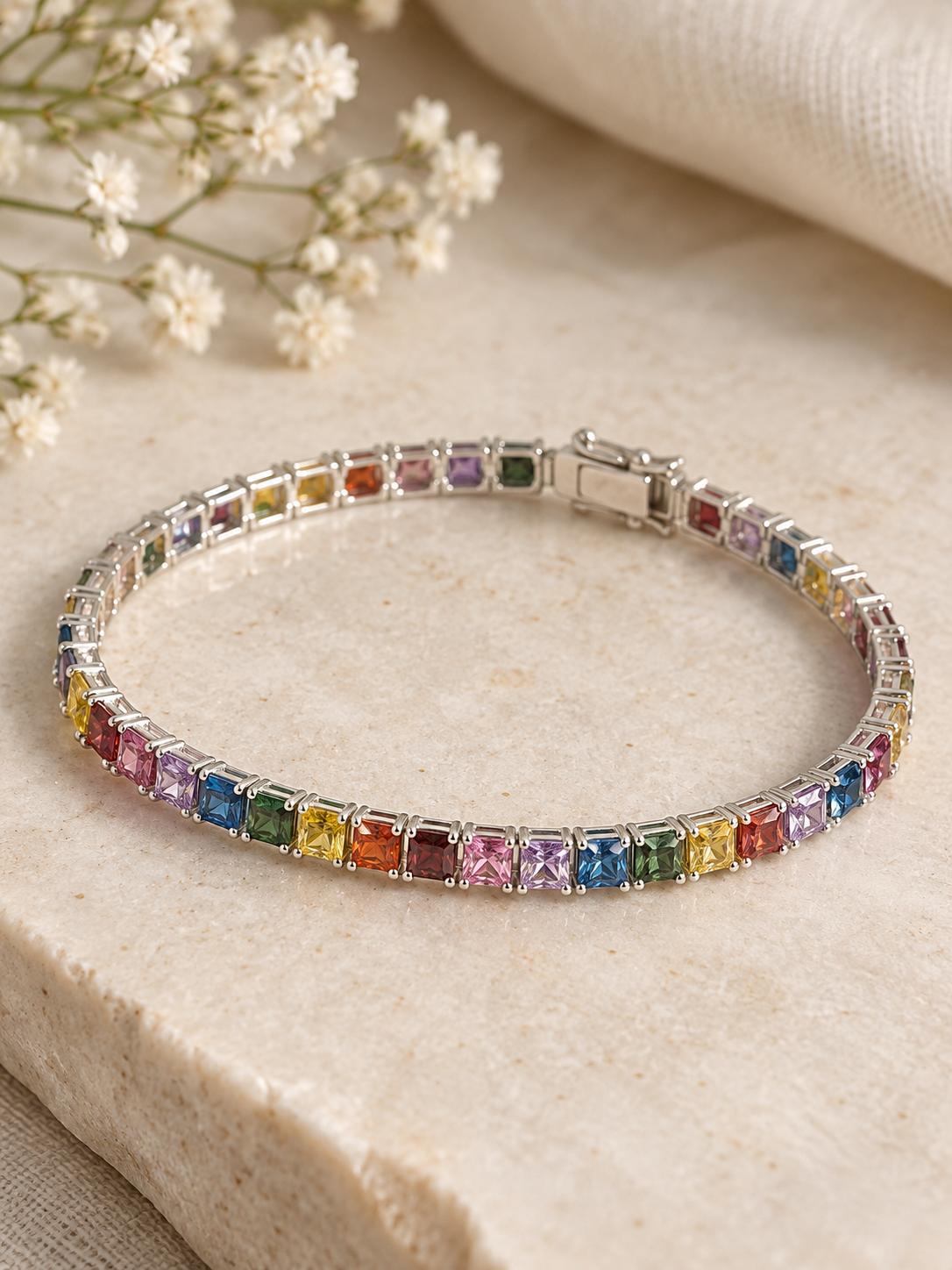 Kaleidoscope | 925 Sterling Silver Multicolor Bracelet