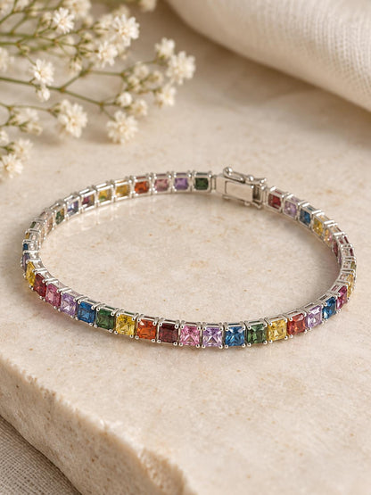 Kaleidoscope | 925 Sterling Silver Multicolor Bracelet