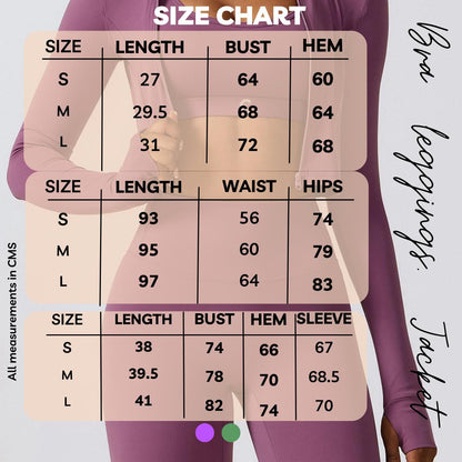 Bra, Jacket and Leggings Set