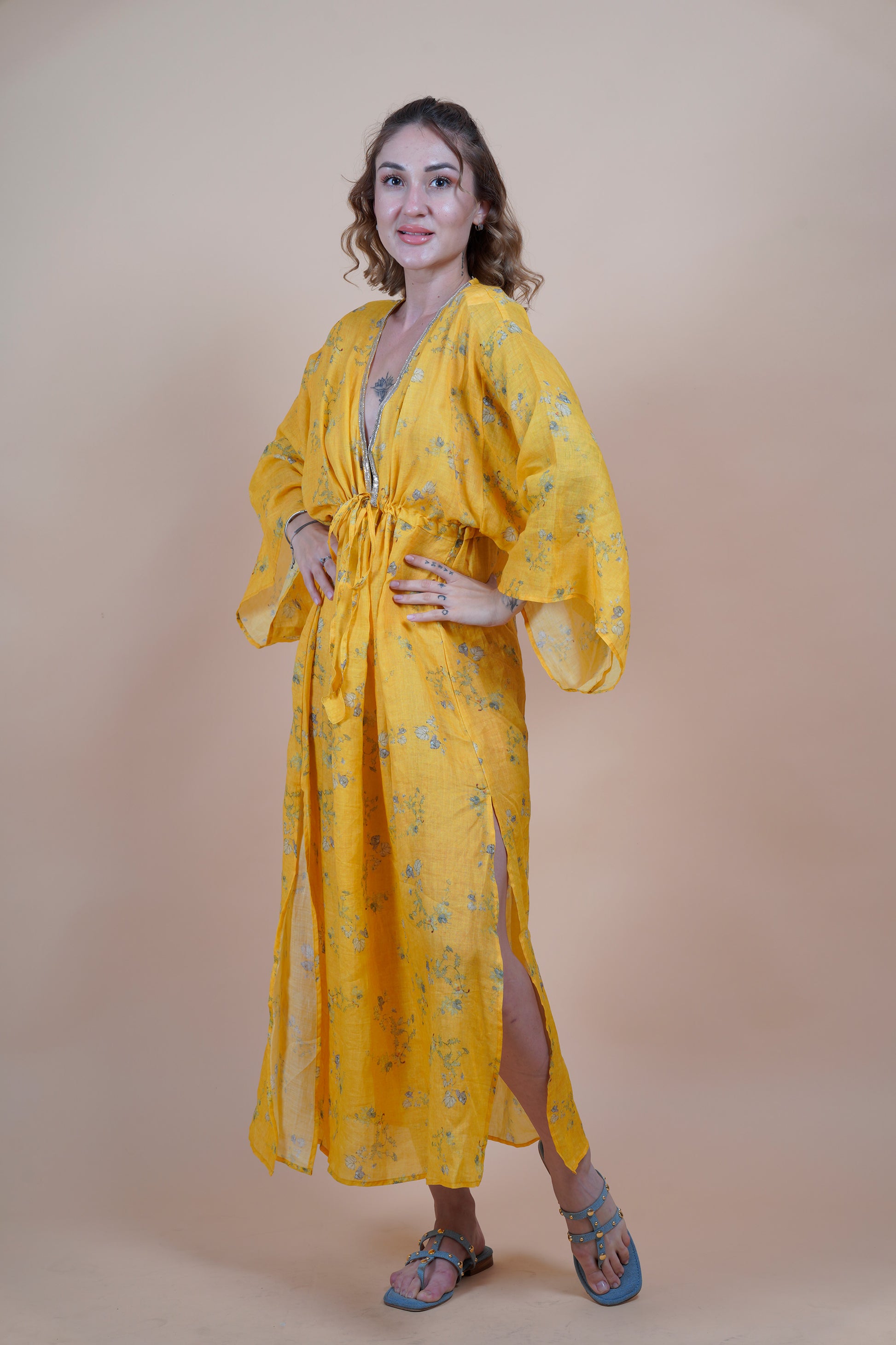 Marigold Yellow Long Kaftan