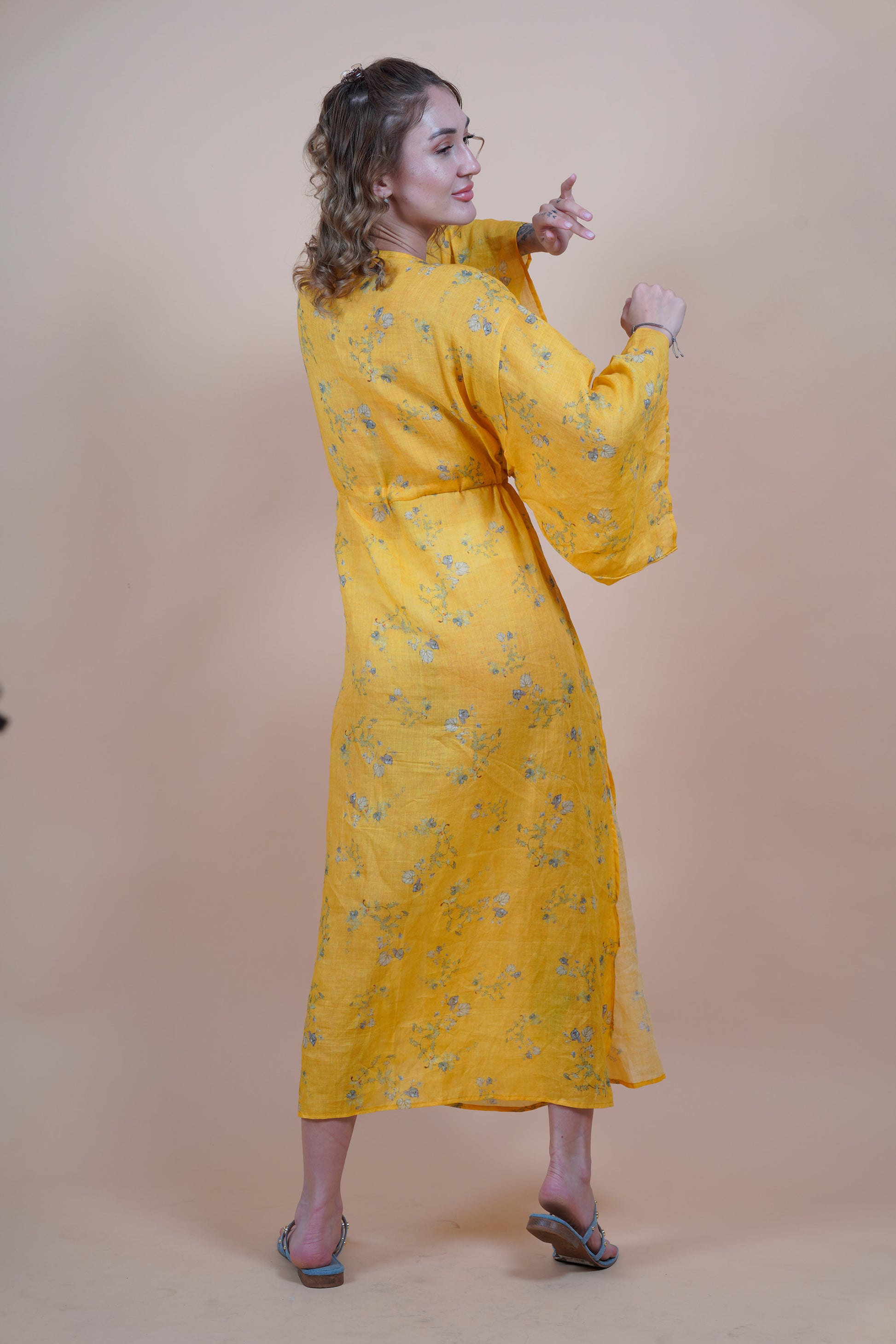 Resortwear Marigold Yellow Long Kaftan