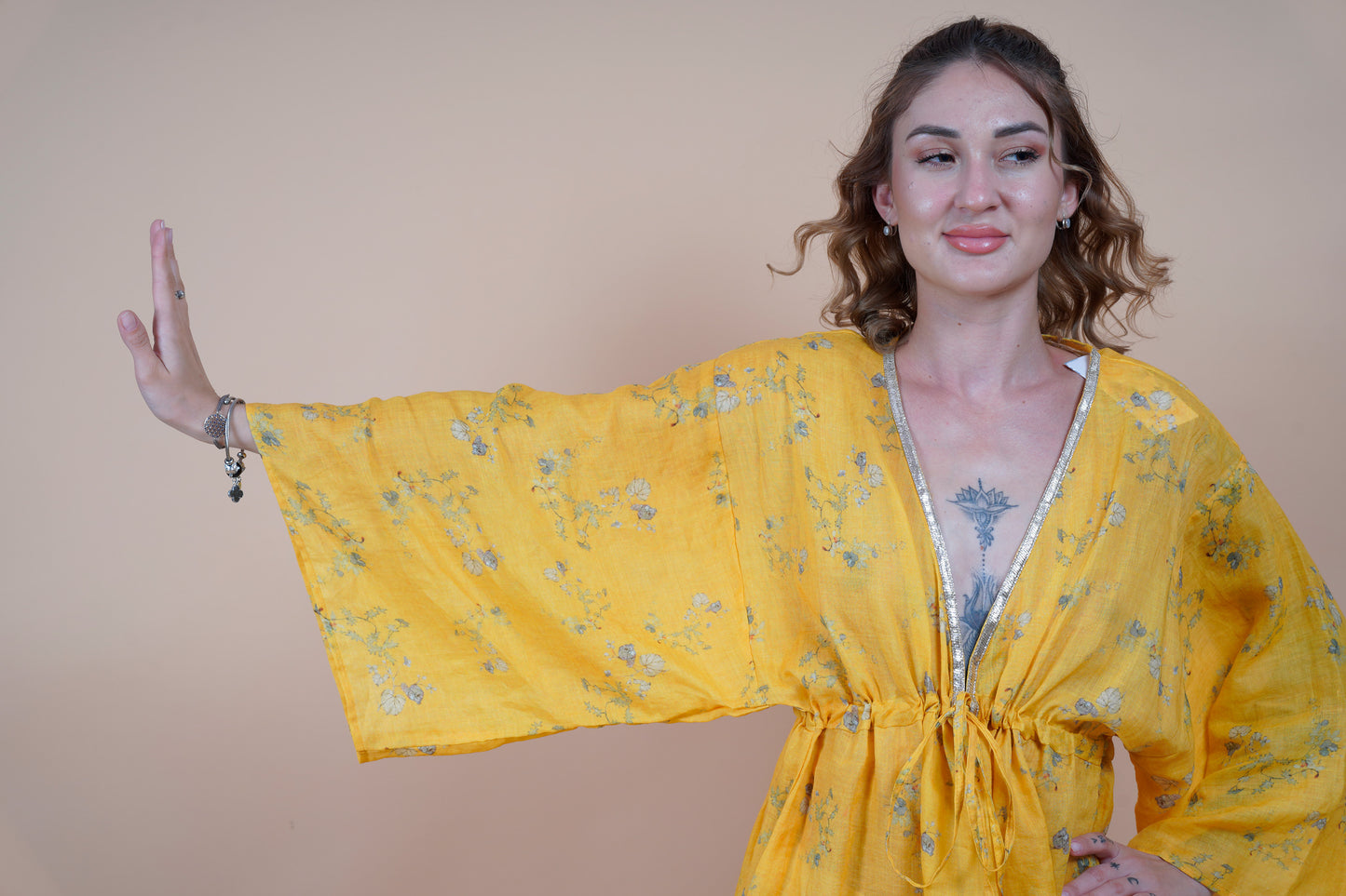 Long Kaftan - Marigold Yellow