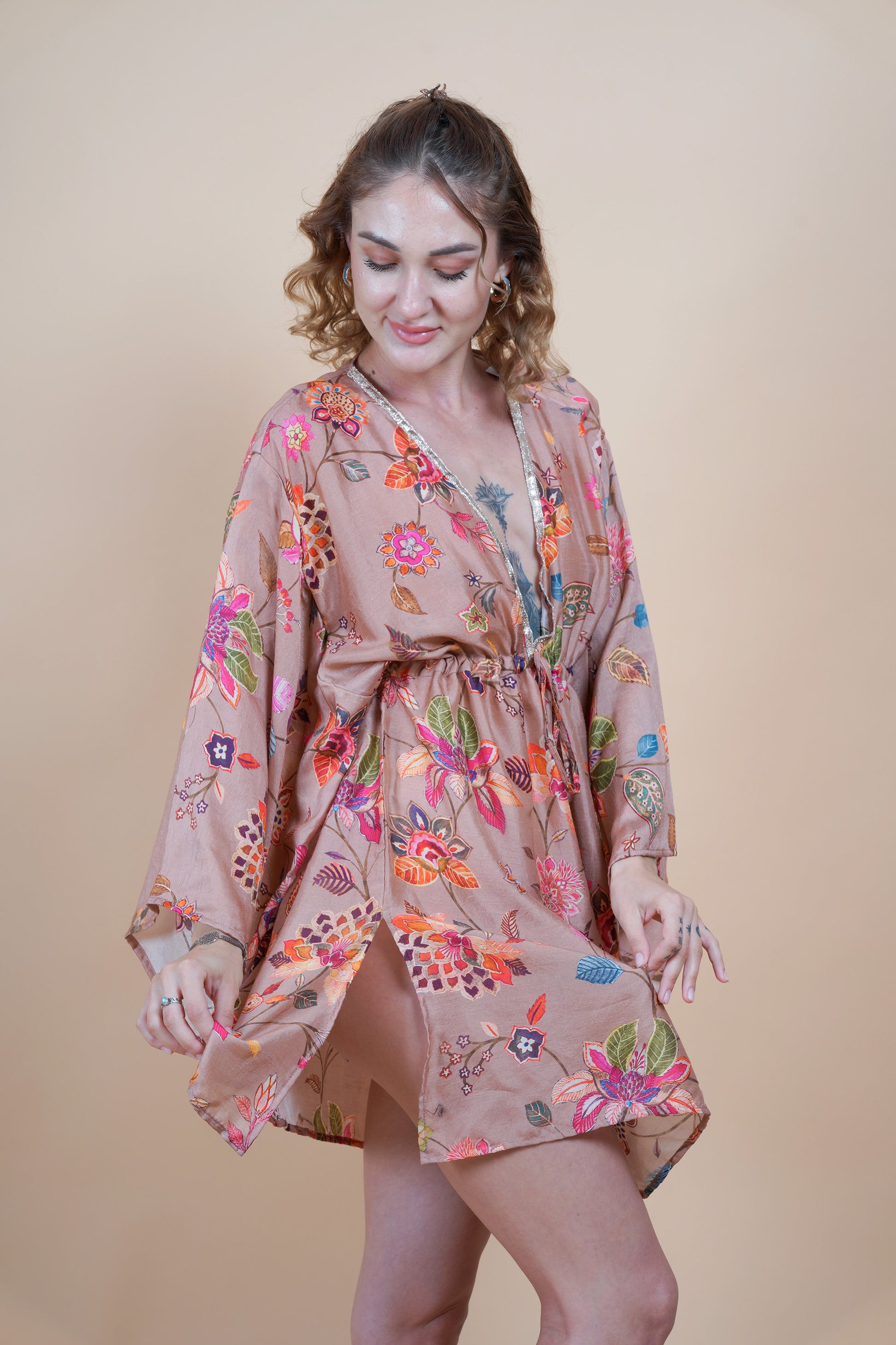 Onion Pink Short Kaftan