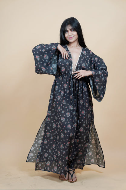 Soft Black Long Kaftan for Women