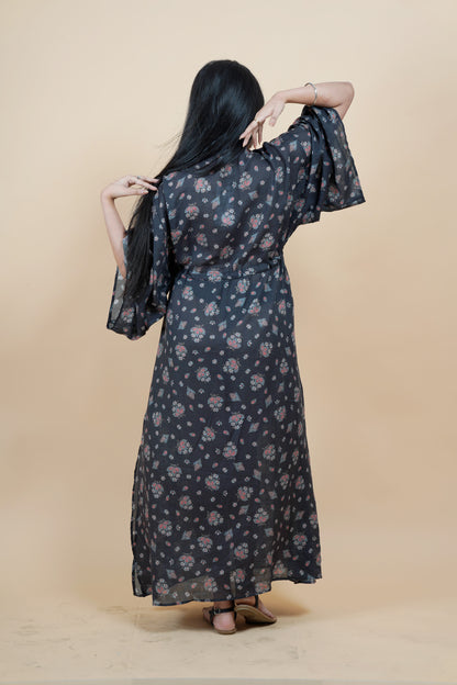 Soft Black Long Kaftan for Resortwear