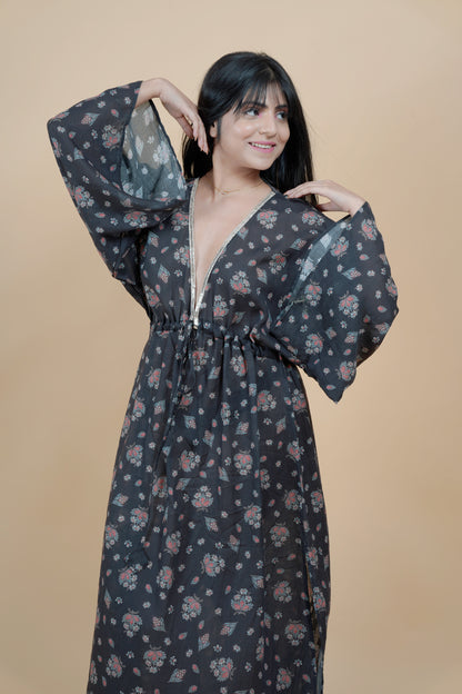 Long Kaftan - Soft Black