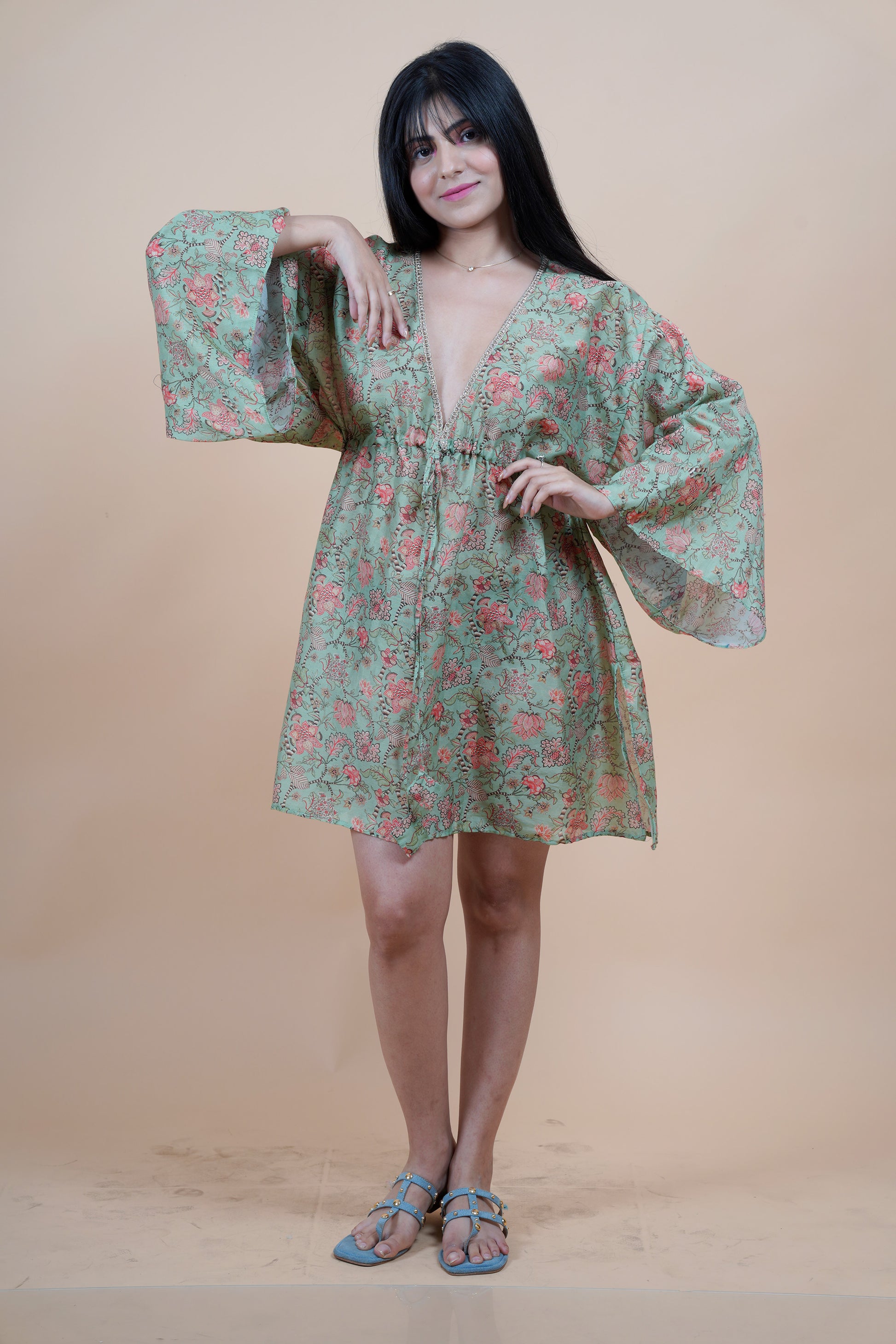 short kaftan dress designs Twilight Jewel Short Satin Kaftan Dress